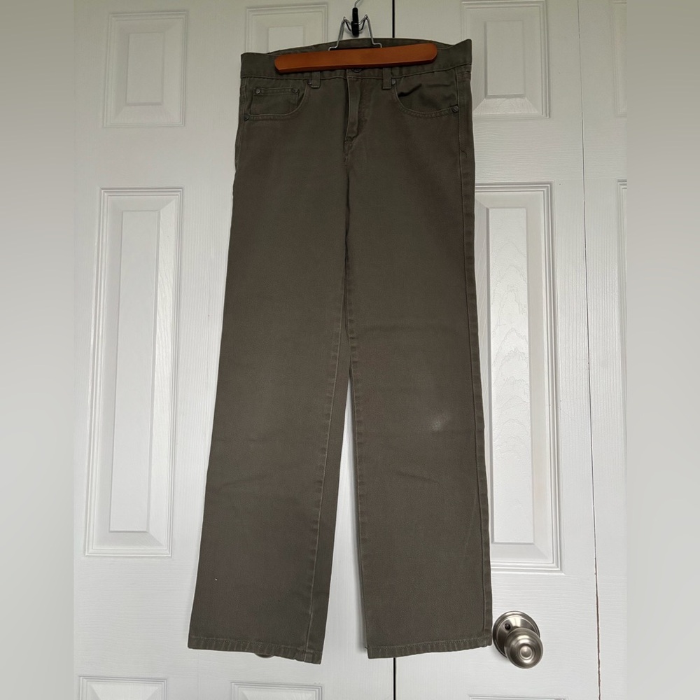 Straight Leg Women's Pants in Olive Green